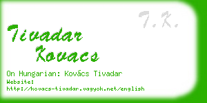 tivadar kovacs business card